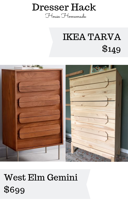 We created a west elm knock off with an IKEA dresser! It saved us $550, so score! Come see how we got the look for less.| House Homemade