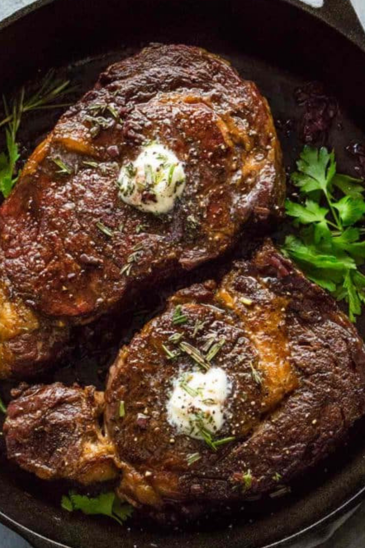 Ribeye Steaks Recipe with Red Wine Sauce