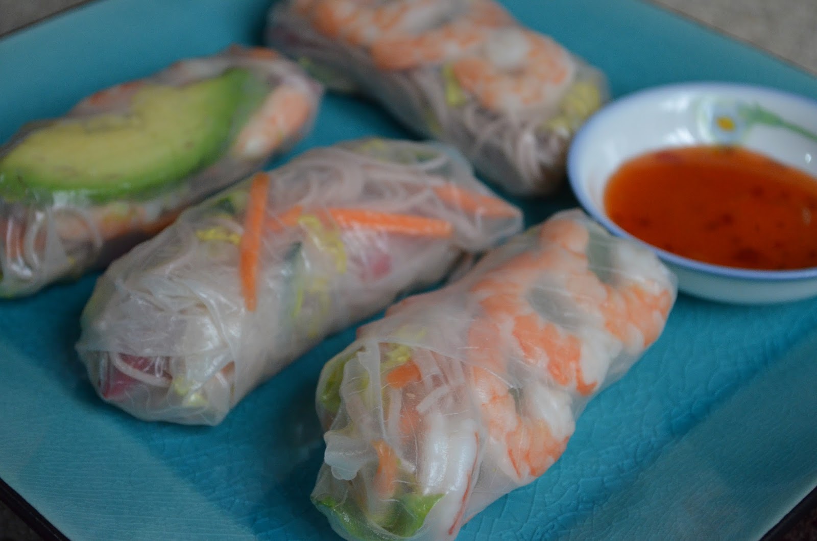 Forever Nutrition Prawn and avocado rice paper rolls