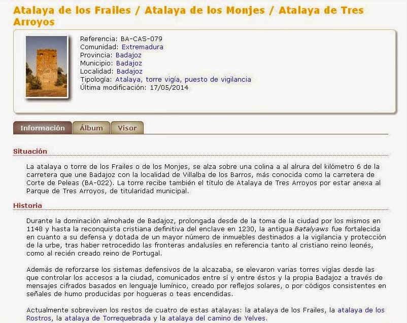 CastillosNet: Atalaya de los Frailes (Badajoz)