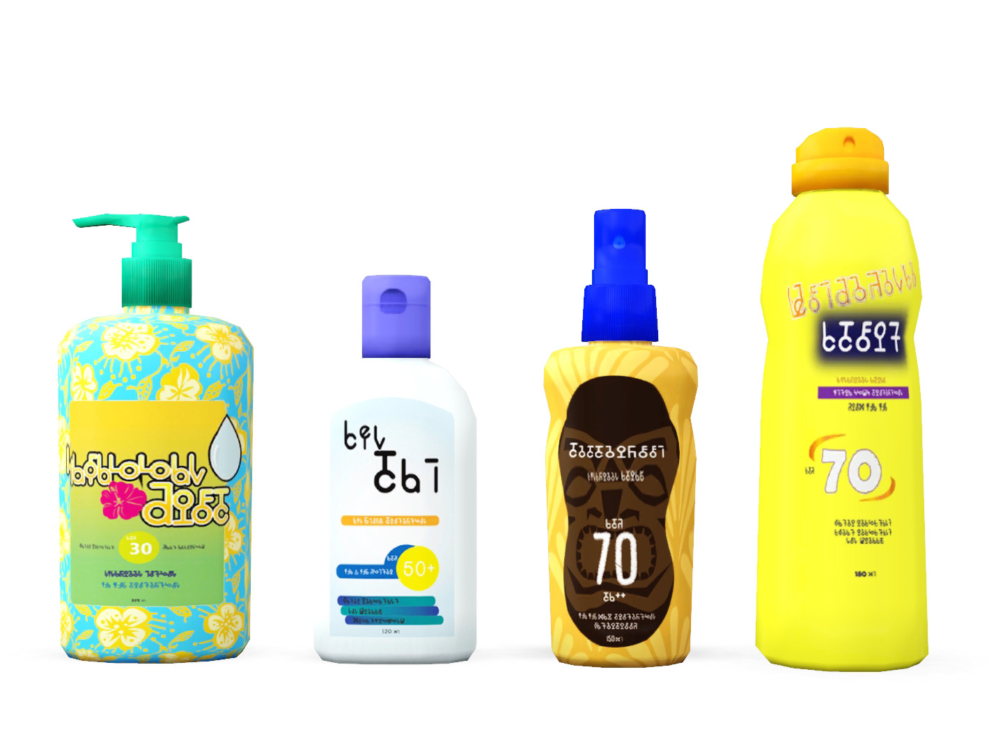 More Sunblock/Sunscreen Lotion and Spray [4 Botttes & Recolourable] TS3