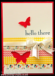 Ways to use your Washi Tape - Gingham Garden Washi Tape Butterfly Card by UK based Stampin' Up! Demonstrator Bekka Prideaux