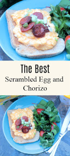 The best ever recipe for scrambled egg and chorizo. Thick and creamy scrambled egg made on a low heat, a perfect weekend lunch idea