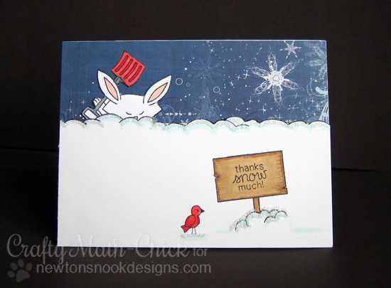 Thanks Snow Much Card by Crafty Math Chick | Winter Tails Stamp set by Newton's Nook Designs #newtonsnook