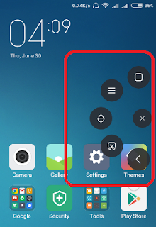 cara screenshot Xiaomi 6A dengan Quiq Ball