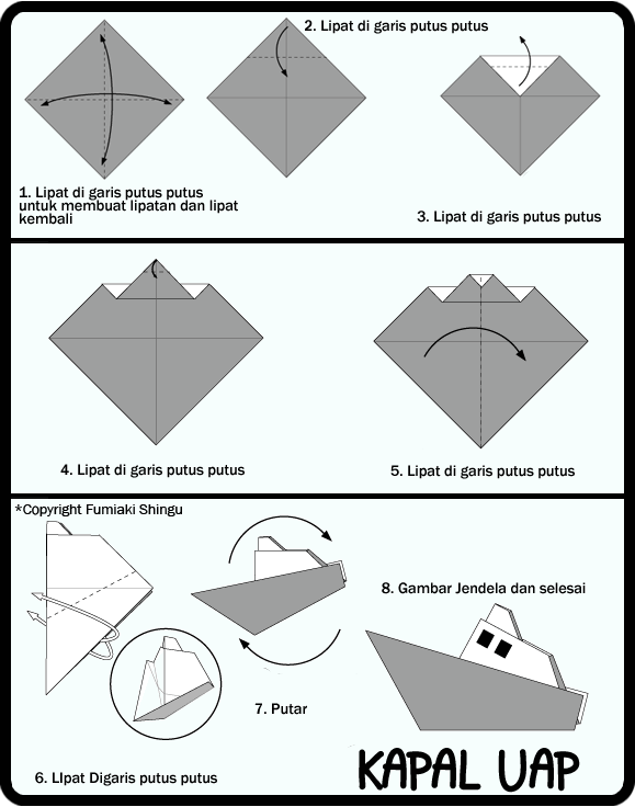 Cara Membuat Origami KAPAL LAUT Untuk Anak