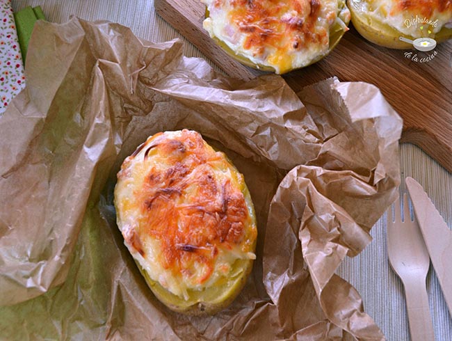 Patatas rellenas de pavo y queso Patatas rellenas de pavo y queso