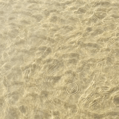 A video gif image of ripples and waves flowing in the sea with sand below and sunshine above 