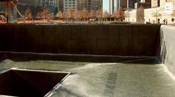 above: Water Falls in the Memorial North Pool (Photo by Joe Woolhead)