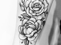 Black And White Rose Sleeve Tattoo
