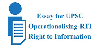 Essay on Operationalising Right to Information - RTI