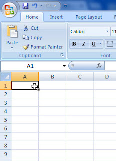 Click in first cell in Excel document