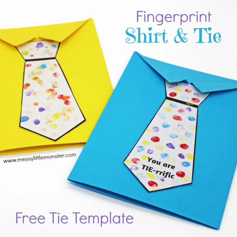 Father's Day Tie Card (with free printable tie template) - Messy Little ...