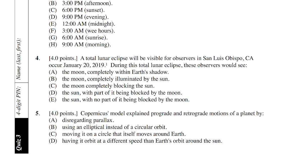Pdog's blog boring but important Astronomy quiz archive telescopes