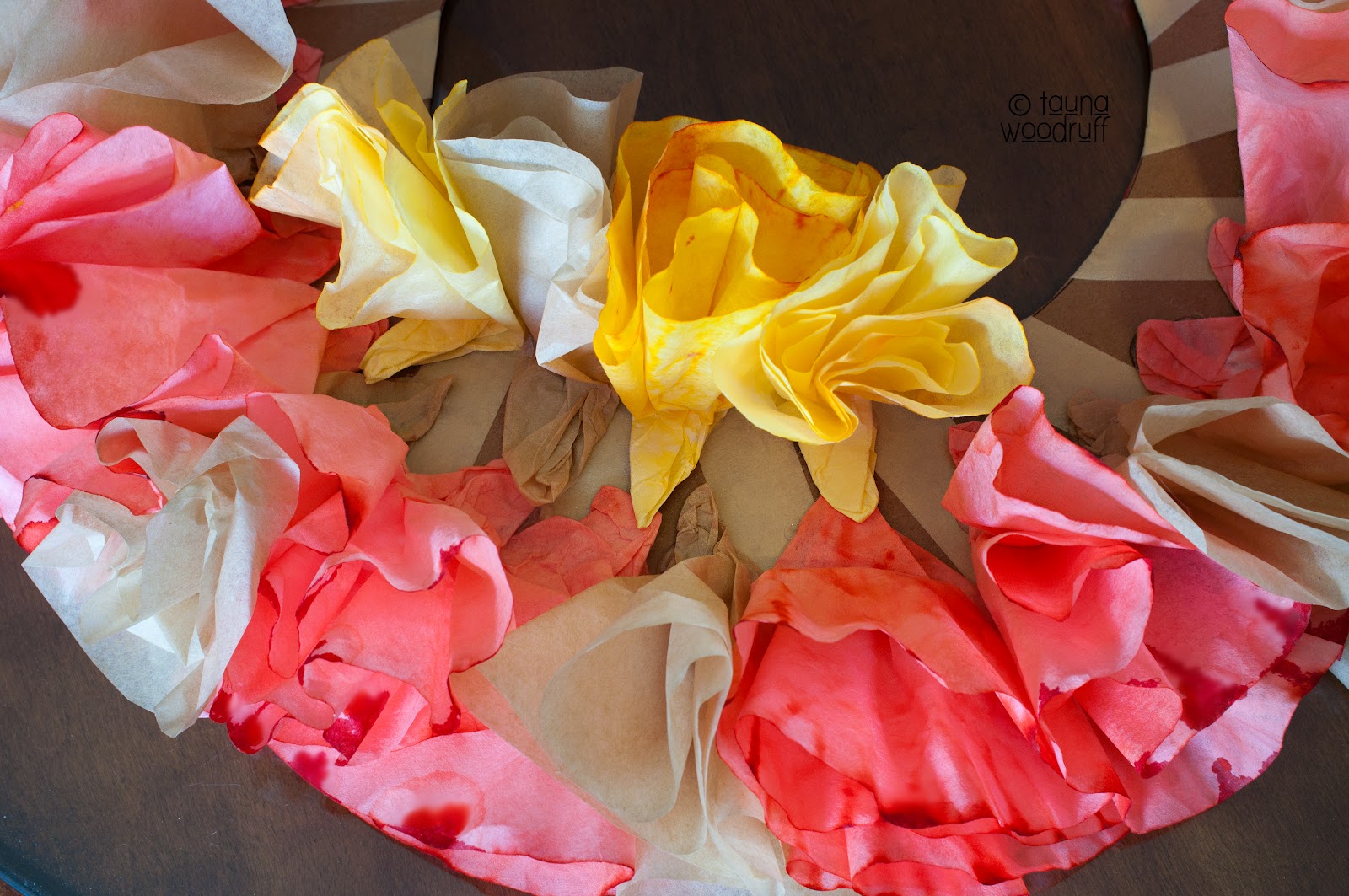 creative confetti Coffee Filter Wreath for Fall