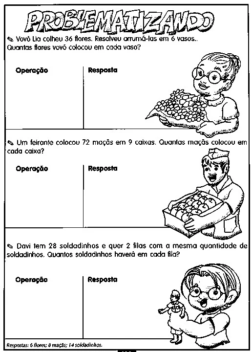 exercicios de divisão matematica