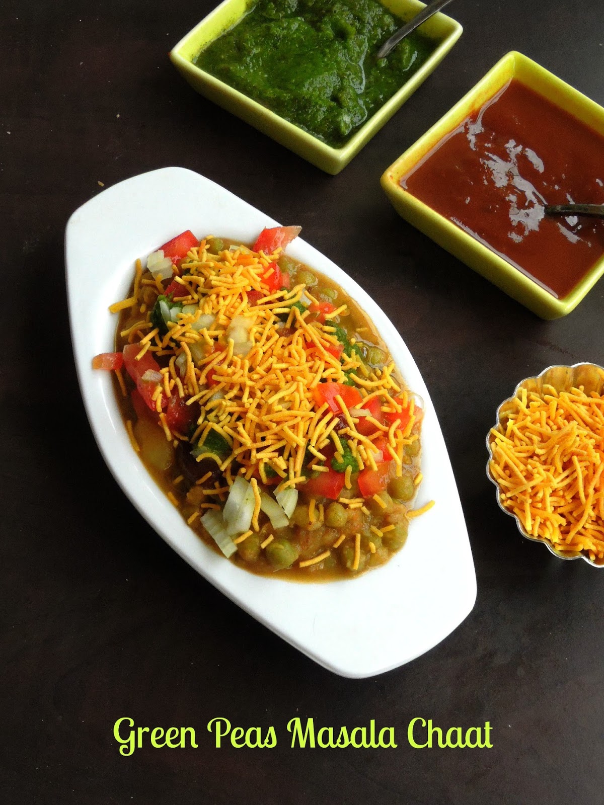 Priya's Versatile Recipes Green Peas Masala Chaat/Peas Chaat/Pacha