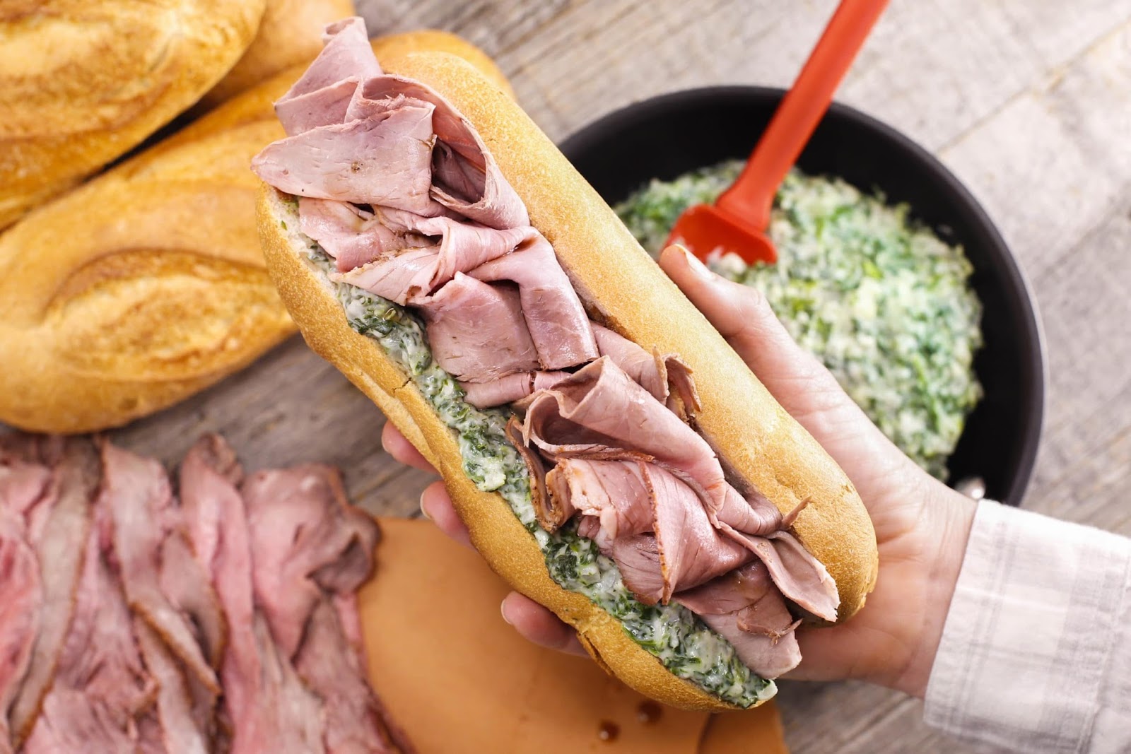 French Dips with Garlicky Creamed Spinach Recipe Best Recipes