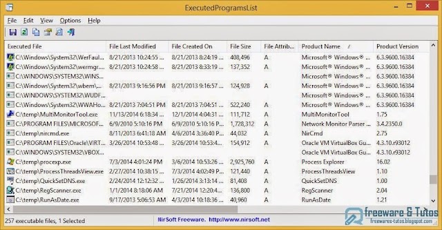 ExecutedProgramsList : un logiciel portable pour connaitre les programmes exécutés récemment sur votre PC