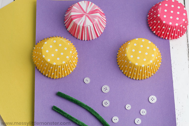 Cupcake Liner Flower Craft for Preschoolers Messy Little Monster