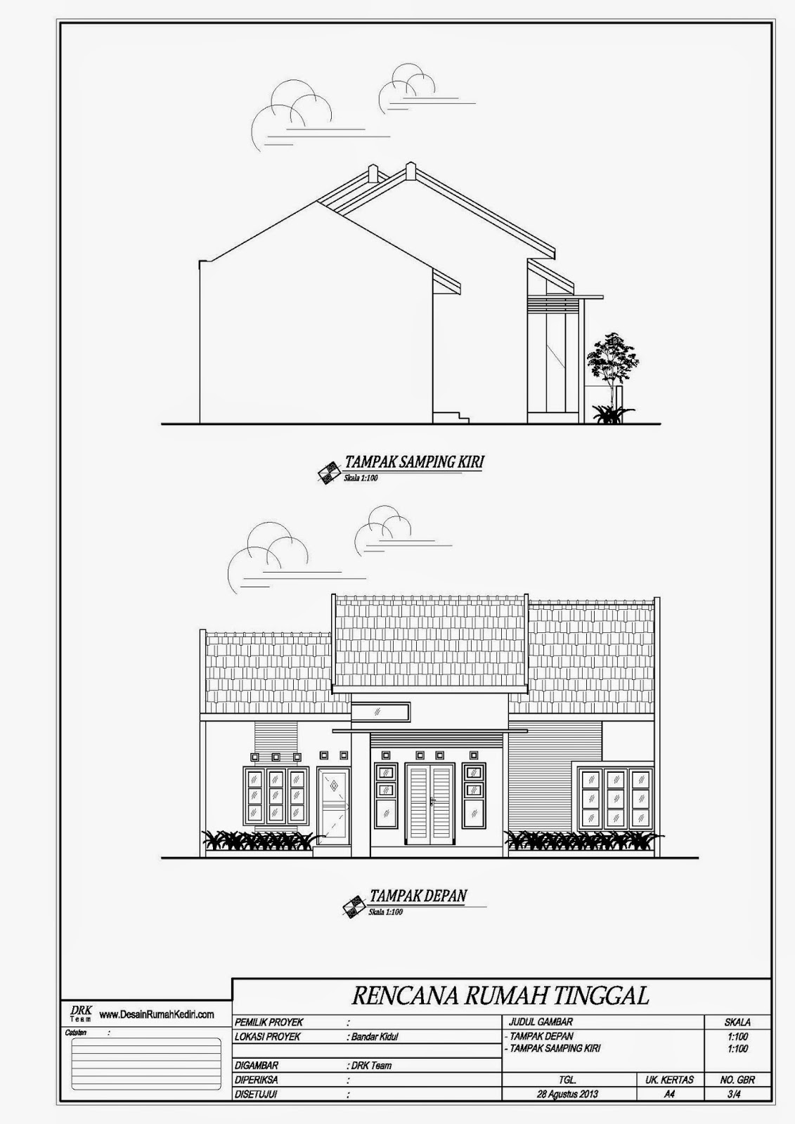 25 Gambar Sketsa Rumah Tampak Depan Dan Samping Design Info On