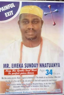 Obituary of 34-year-old man set ablaze by his pregnant wife in Kano