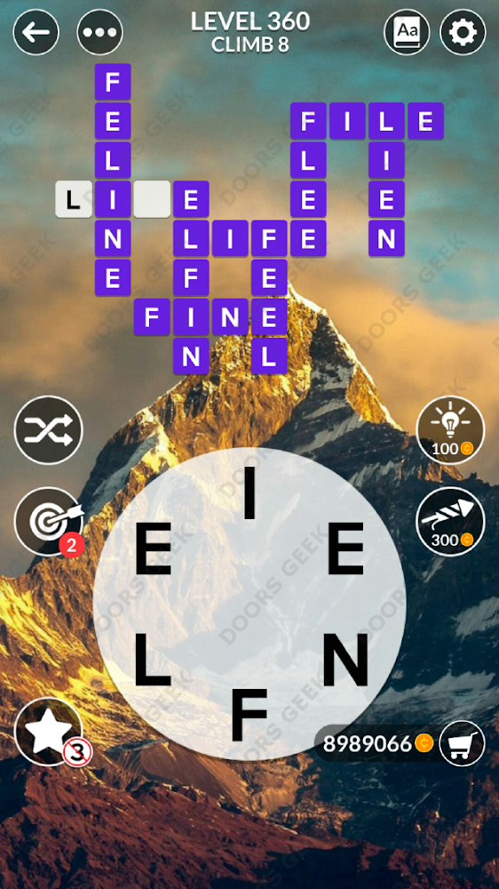 Wordscapes Level 360 Answers ~ Doors Geek
