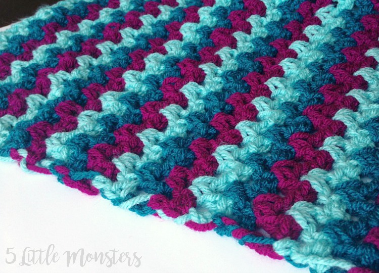 5 Little Monsters Easy VStitch Baby Blanket