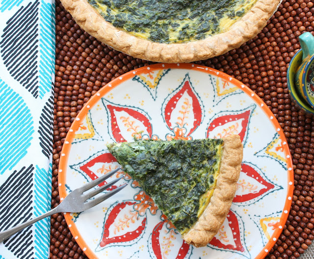 The Bitchin' Kitchin' Spinach Bacon Blue Cheese Quiche