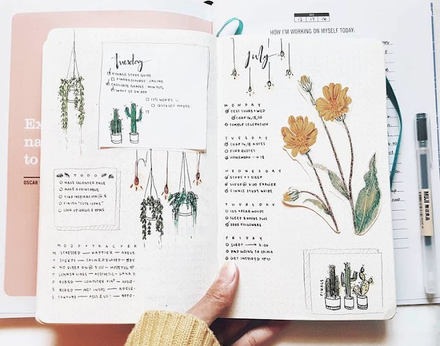 Imagem via: Pinterest Como montar um Bullet Journal - Inspirações