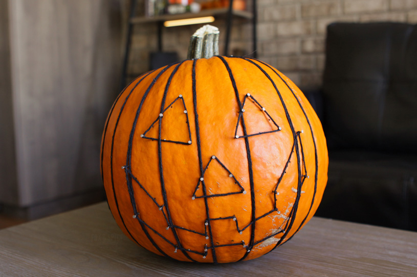 Fall DIY: No-Carve Pumpkin String Art | Fox & Spice