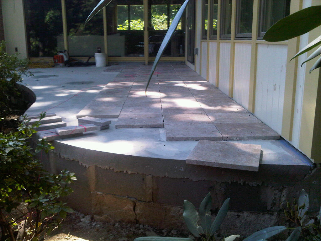 Martin Shaw Landscape Design Travertine Patio Process