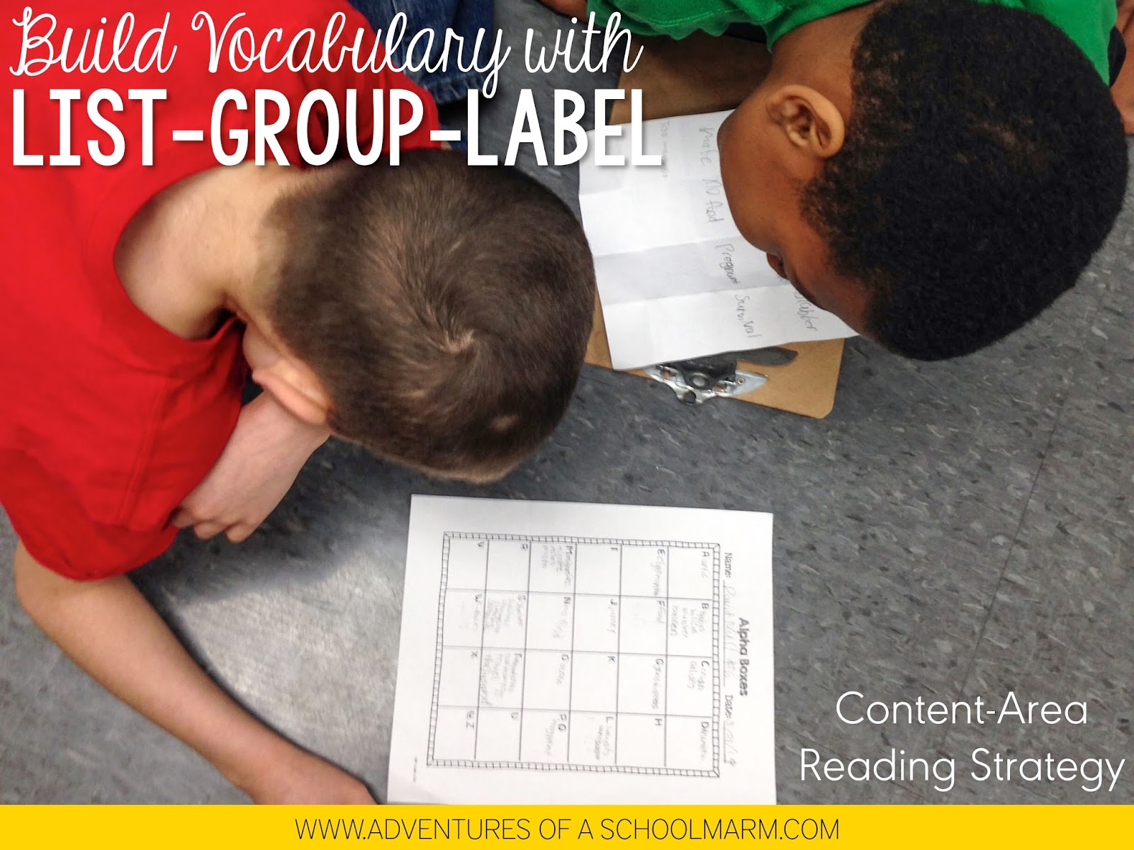 List-Group-Label is another one of my favorite strategies for increasing students' vocabulary. Grouping and labeling the words activates their critical thinking skills and helps them see relationships between the words. By connecting their prior knowledge to new learning, they are able to form a lasting understanding of what the words mean. Great for activating critical thinking skills, connecting prior knowledge to new learning, and encouraging divergent thinking! 