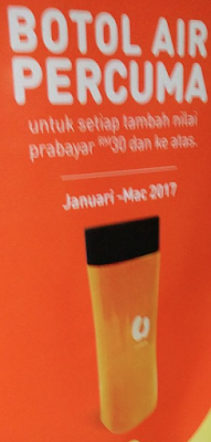 U Mobile Botol Air Percuma Tambah Nilai Prabayar Giant Supermarket