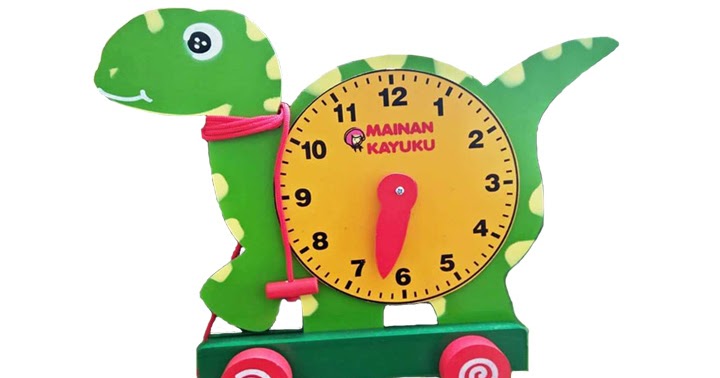 Jam Dino Mainan Kayu Anak - SEBUTIK EDUTOYS