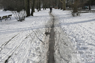 Fake-Winterdienst: "Geräumter Radweg" Veloroute 4 Alstervorland