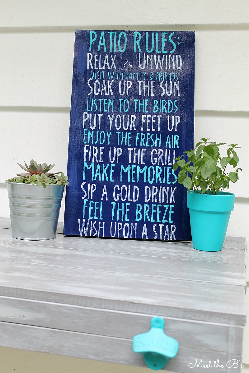 DIY Patio Rules Wooden Sign The Inspired Hive