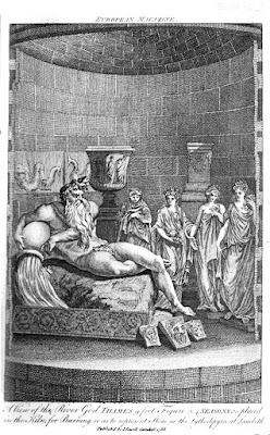 View of Coade stone statues including the   River God Thames inside the kiln   from European Magazine  and London Review Volume 11 (1787)