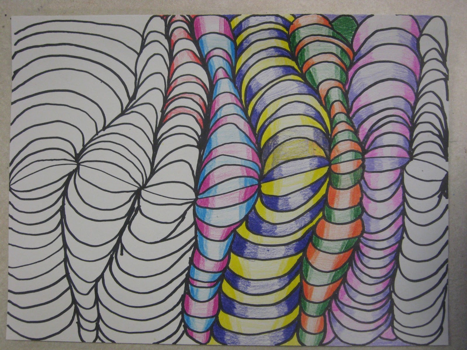 Miss Young's Art Room 3D Line Design with 5th Grade