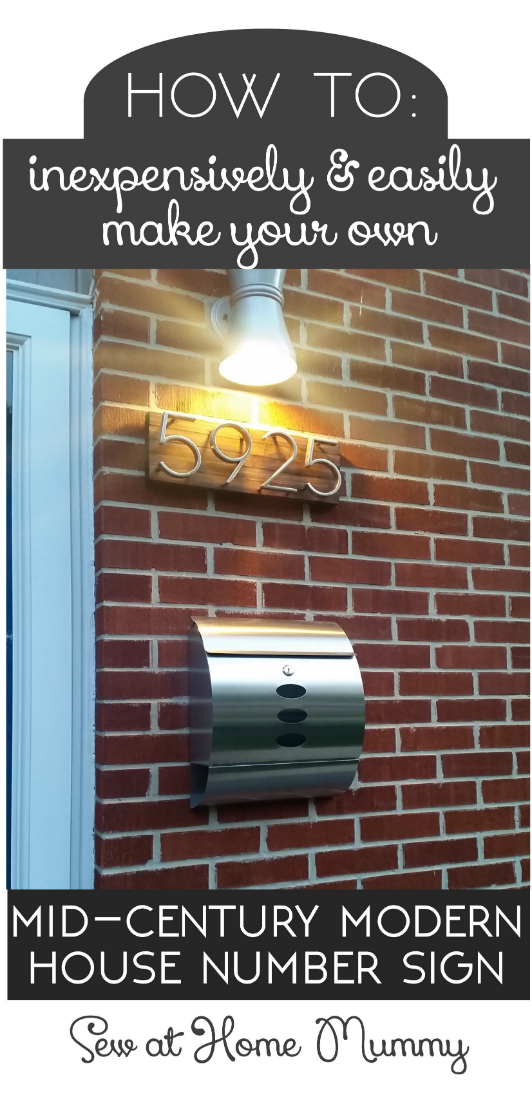 Easy tutorial, lots of pictures, on how to make your own mid century house numbers sign, cheap and easy. Includes links to where she got the floating MCM numbers!