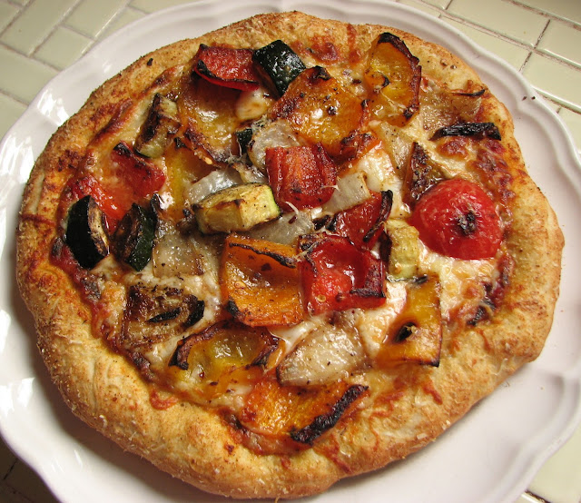 Delectably Mine Roasted Vegetable Pizza