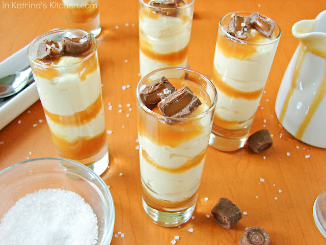 Salted Caramel Cheesecake Shooters @KatrinasKitchen
