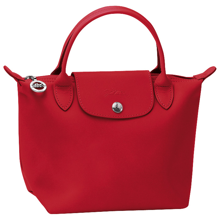 Longchamp Planetes Short Handle  Small in Red  Navy In hand!