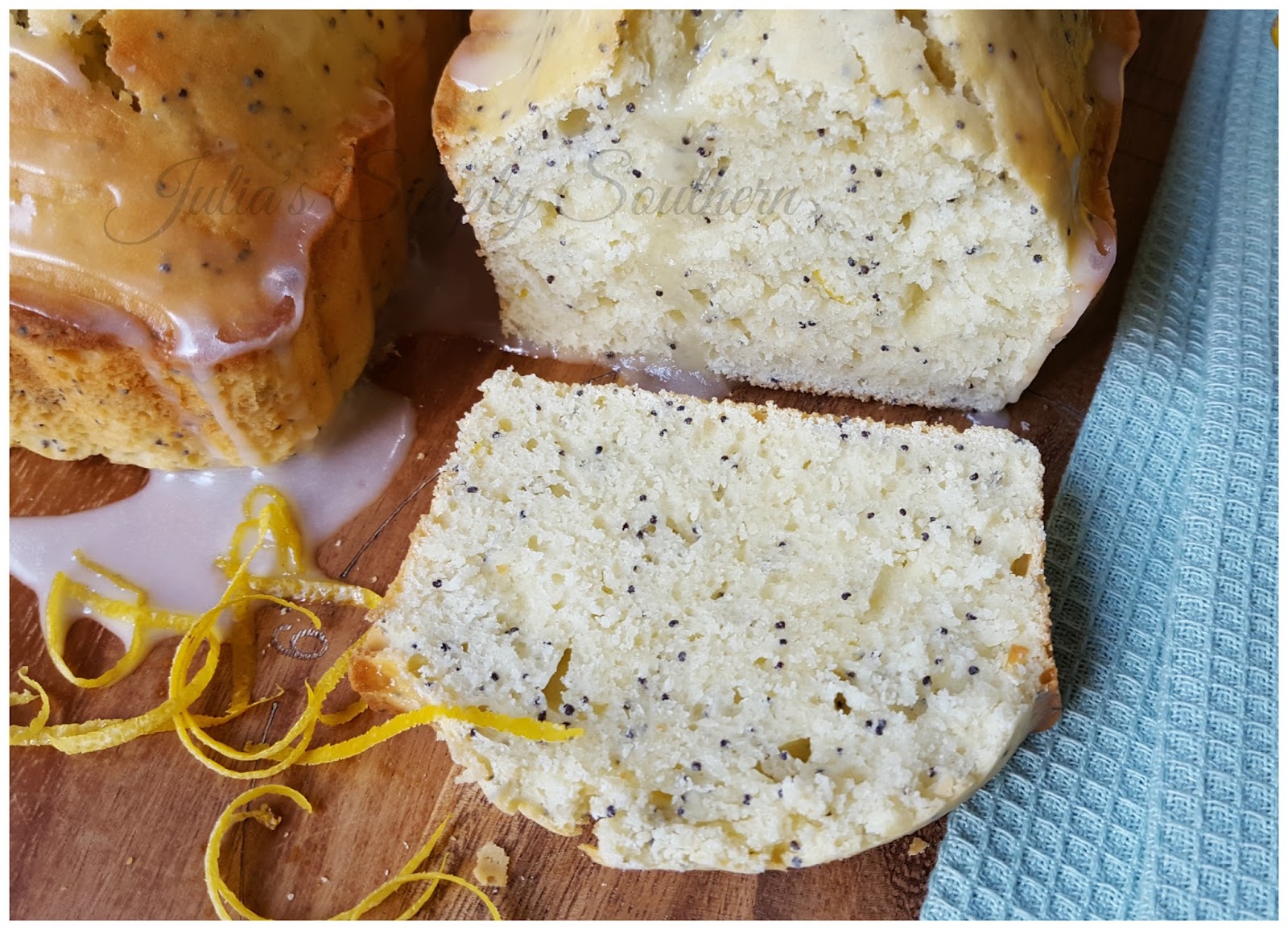 Julia's Simply Southern Lemon Poppyseed Bread with Lemon Glaze