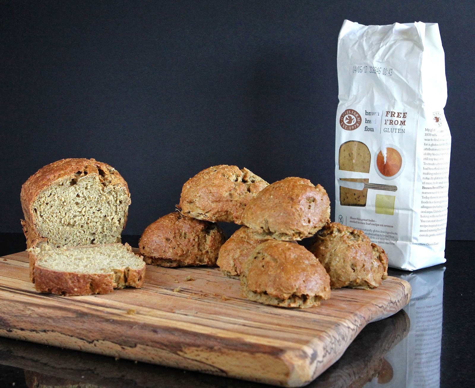 Gluten Free Alchemist Brown Bread Rolls or Loaves using Doves Farm GF