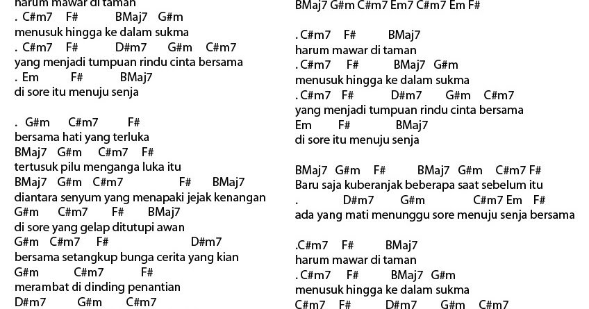 Chord Payung Teduh Menuju Senja Chord Walls Chord Payung Teduh Menuju Senja Chord Walls