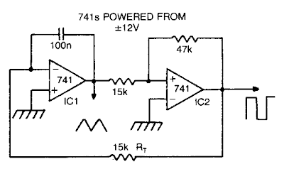 Simple Triangle Square Wave Oscillator Circuit Diagram