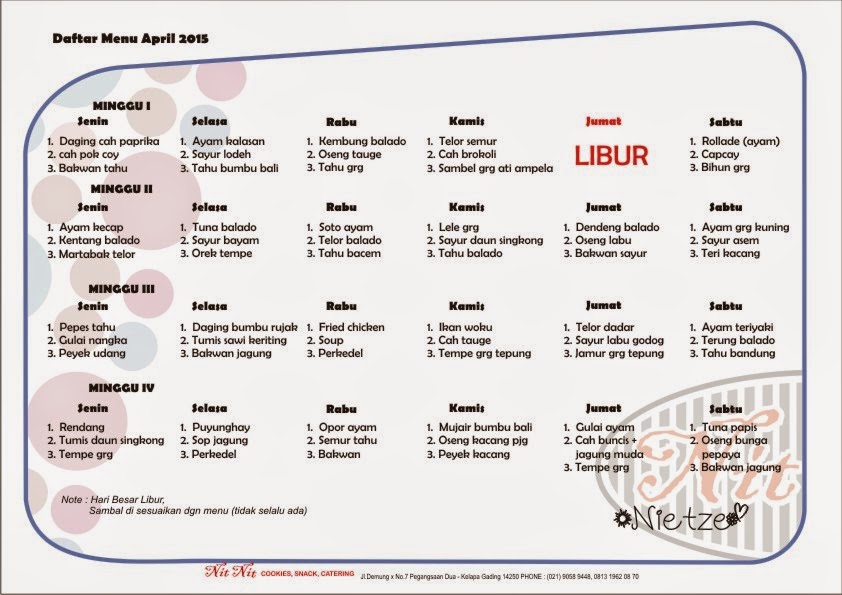 Nietze (nitnit catering) Catering Harian Kelapa Gading Jakarta Utara