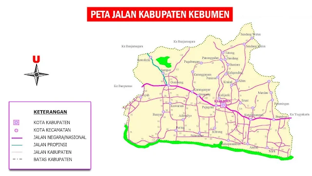Gambar Peta Jalan Kabupaten Kebumen