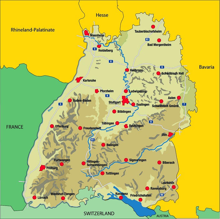 Deutsch Provinz Karte: Karte Baden Wurttemberg Provinz